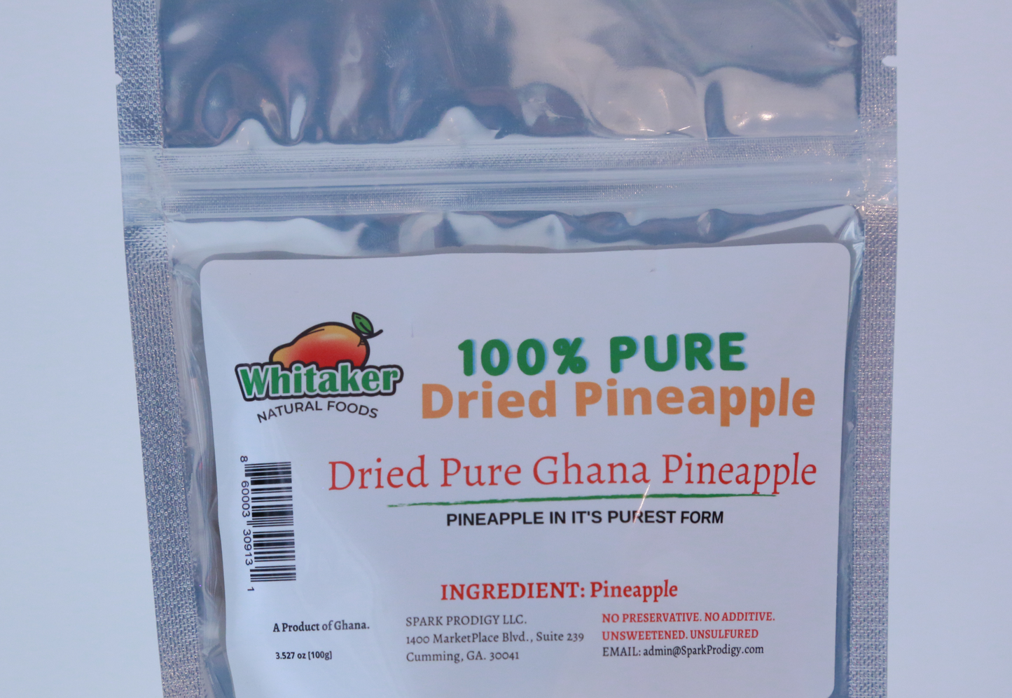 Whitaker Natural Foods |Ghana Pineapple | Sugar Loaf Dried Pineapple | USA