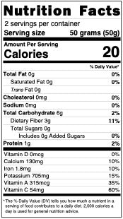 Whitaker Natural Foods | Nutritional Facts |  Dried Kontomire Leaves | Dried Cocoyam Leaves | Dried Taro Leaves