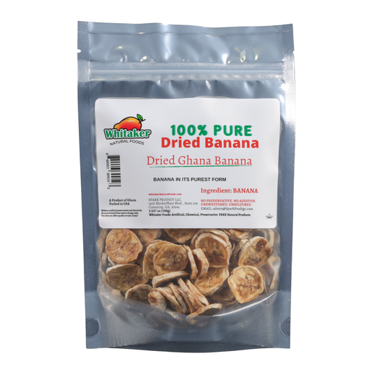 Whitaker Natural Foods | Natural Dried Banana | vegan Dried Fruit | Pure Healthy Snack | Snack for Children and Adults | Ghana Banana